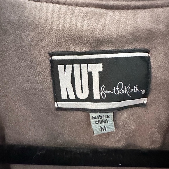 KUT FROM THE KLOTH M Moto mocha faux suede drape jacket shabby chic boho - Picture 6 of 14
